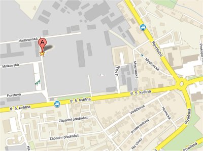 Mapa showroom Stříbro