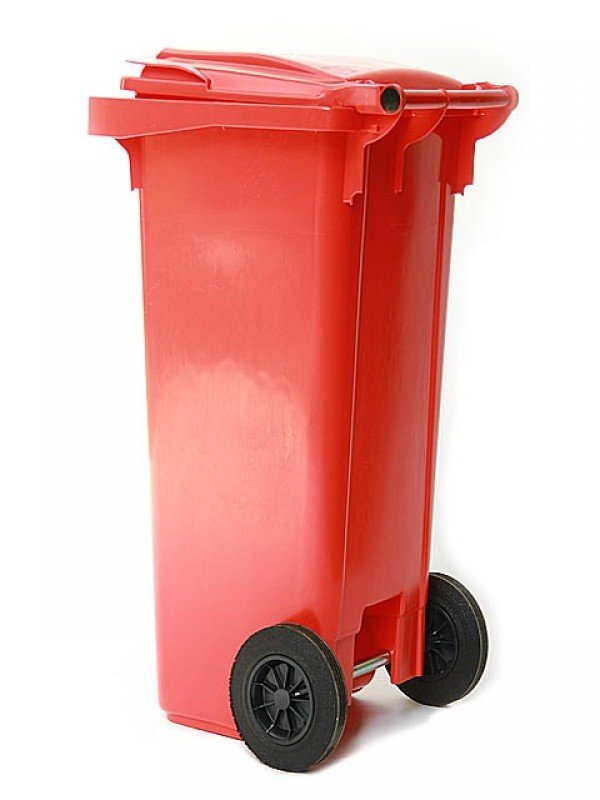 Plastová popelnice červená 120 litrů - Kliknutím na obrázek zavřete