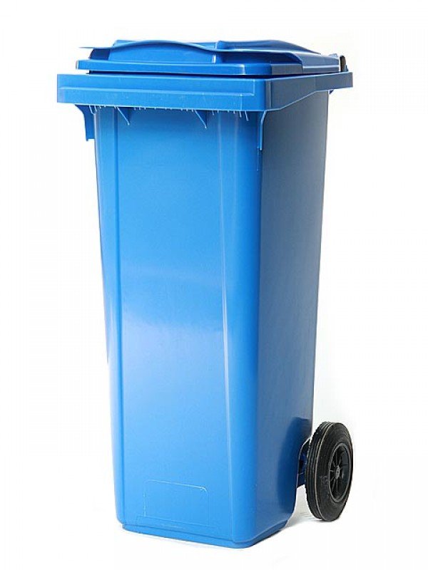 Plastová popelnice modrá 120 litrů - Kliknutím na obrázek zavřete