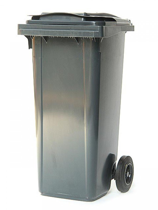 Plastová popelnice černá/šedá 120 litrů - Kliknutím na obrázek zavřete