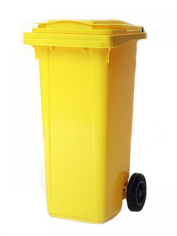 Plastová popelnice žlutá 120 litrů - Kliknutím na obrázek zavřete