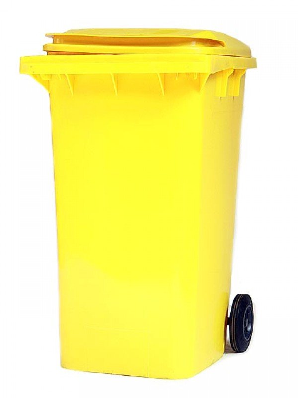 Plastová popelnice žlutá 240 litrů - Kliknutím na obrázek zavřete