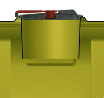 Plastový sud obdélníkový, žlutý, 2000 l - Kliknutím na obrázek zavřete