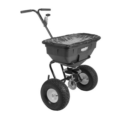 Ruční posypový vozík 60 litrů na sůl, hnojivo nebo osivo - Kliknutím na obrázek zavřete