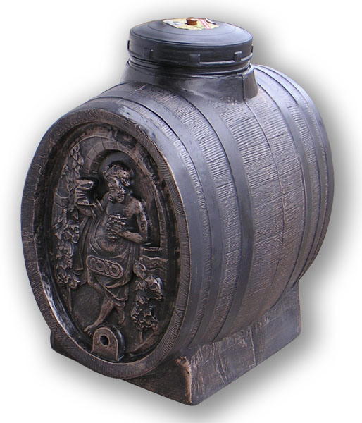 Plastový sud na víno imitace dřevěného sudu 80 litrů s reliéfem - Kliknutím na obrázek zavřete