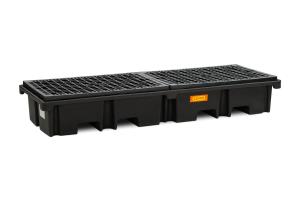 PE záchytná vana 425/4e - 2 palety na délku za sebou, PE rošt