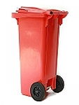 Plastová popelnice červená 120 litrů