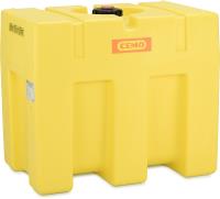 Plastový sud, tvar krabice, žlutý, 600 l