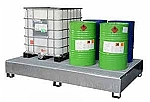 Záchytná vana rozšířená pro 2 IBC 1000 litrů, kovová, lakovaná